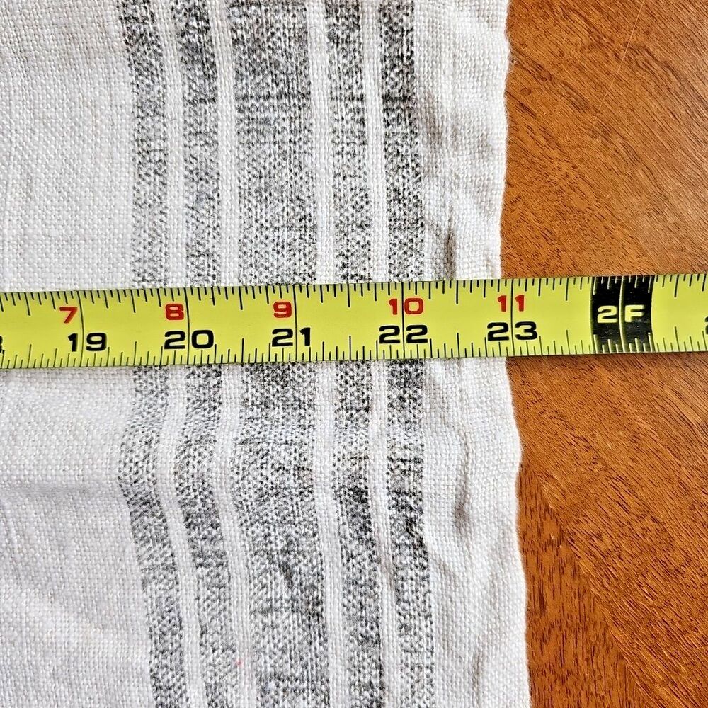 Arhaus 100% Linen Pillow Covers lot 6 Black White Stripe Boho Coastal Farmhouse - Picture 9 of 11